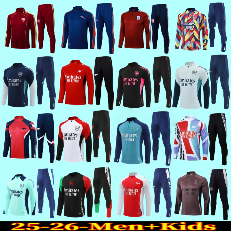 2025 2026 Arsen A rsenal soccer tracksuit men and kids training suit 24 25 26 SAKA TIERNEY SMITH ROWE football tracksuit jogging kits Survetement Foot chandal futbol