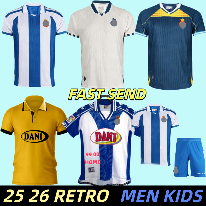 25 26 RCD EspanyolS Soccer Jersey PUADO 7 RETRO 2025 2026 Men kids kit S.GOMEZ CABRERA SANCHEZ C.ROMERO Football Shirts