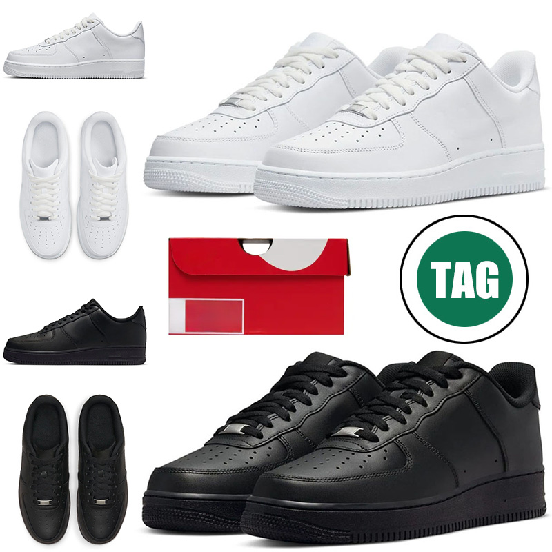 free shipping 1 one designer casual shoes for men women af1s classic triple black white womens chaussures mens trainers outdoor sneakers