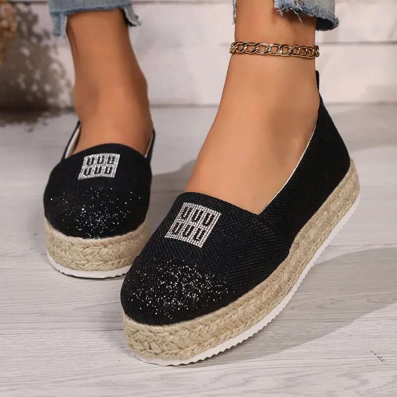 2025 New Hot selling Women's Vulcanized Round Head Shining Solid Color Designer Outdoor Platform Casual Comfortable Shoes Trendy Sandals1