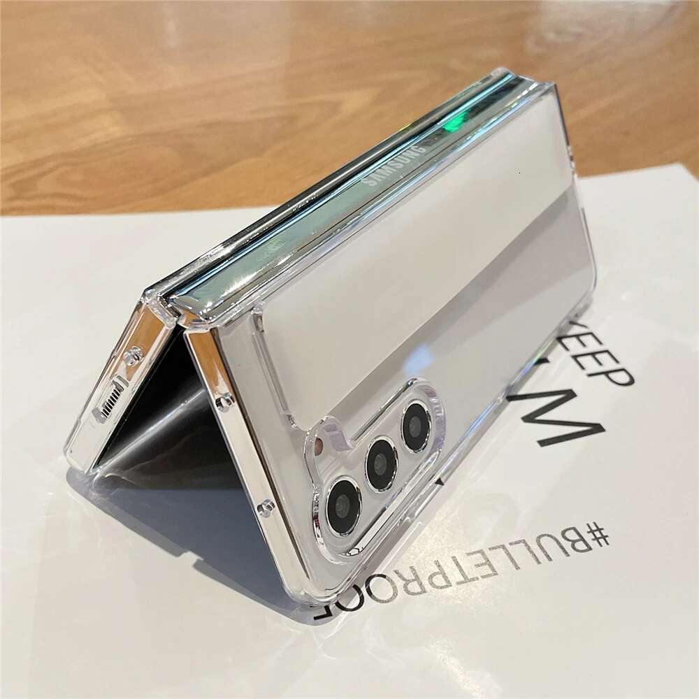 Soft Silicone Wrist Strap Bracket Phone Case For Samsung Galaxy Z Fold 6 5 4 ZFold 3 Cases Ultra Thin Matte Hard Cover