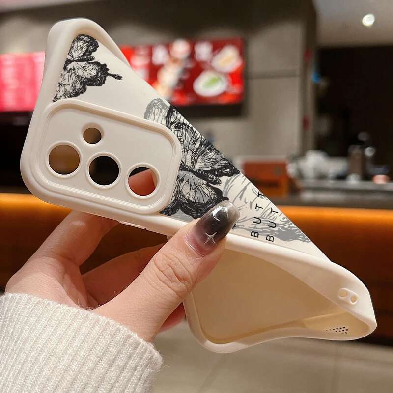 INS Retro Butterfly Silicone Case For Samsung Galaxy S25 S23 S22 Ultra S24 FE A55 A56 A15 A16 A35 A53 A54 A25 5G Soft Cover