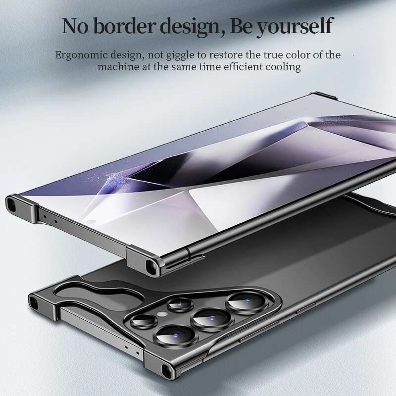 New shaped Aluminum Alloy Bumper Phone case For Samsung Plus S24 Ultra Lens film Protection Metal Shock Absorber Back Cover