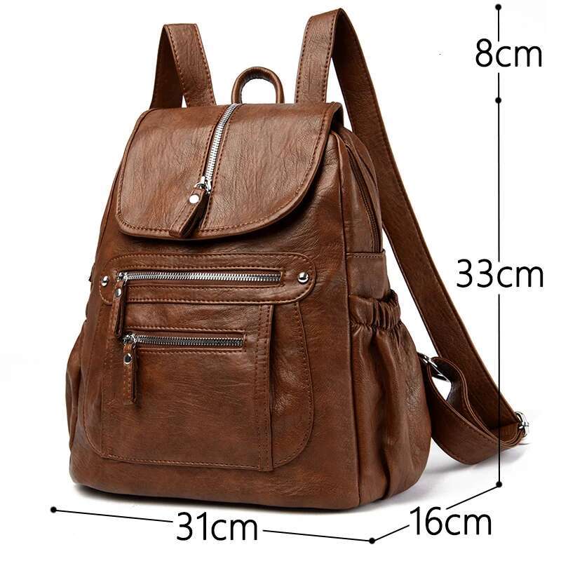 Women Soft Leather Backpacks High Capacity Female Back Pack Casual Travel Ladies Bagpack Hial Feminina For Teenager Grils
