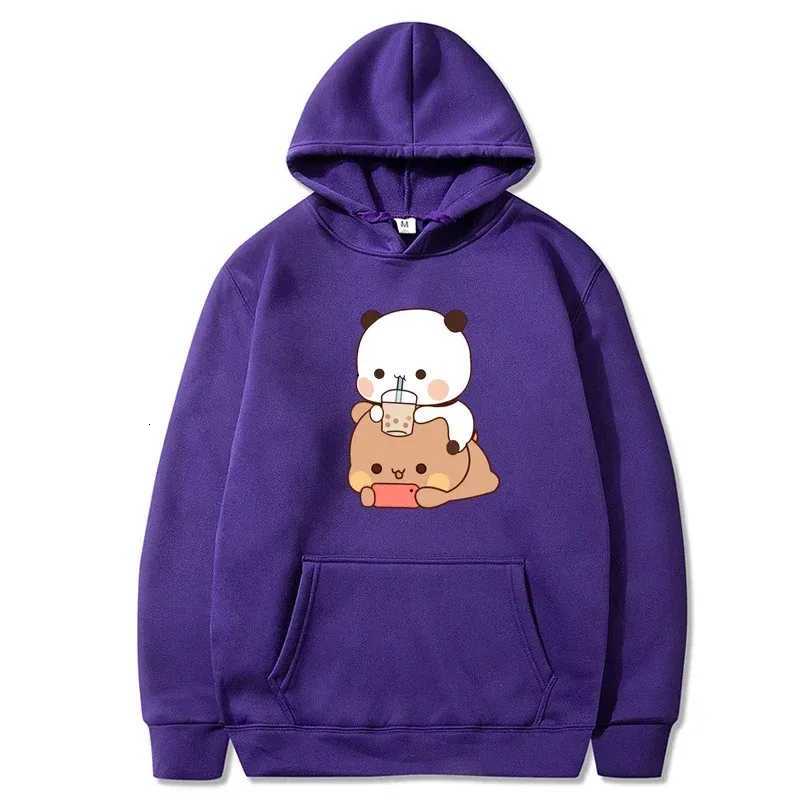 Bubu And Dudu Drink Bubble Tea Print Women Hoodie Kawaii Female Sweatshirt Harajuku Loose Long Sleeve Clothes W251106