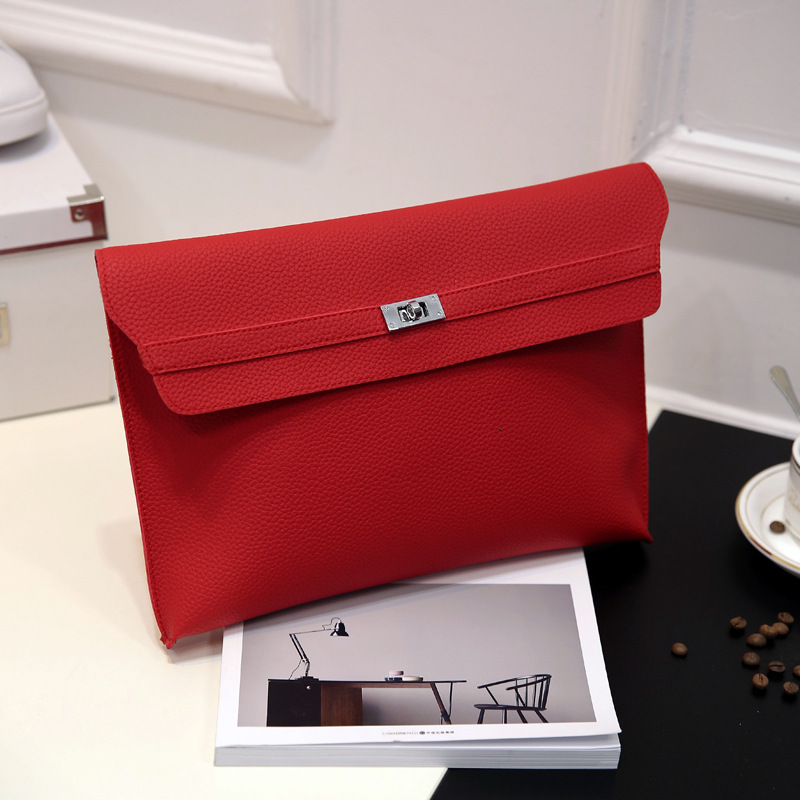 Designer bag Litchi pattern new trendy simple document bag letter packagestylish and fashionable handbag for women bag