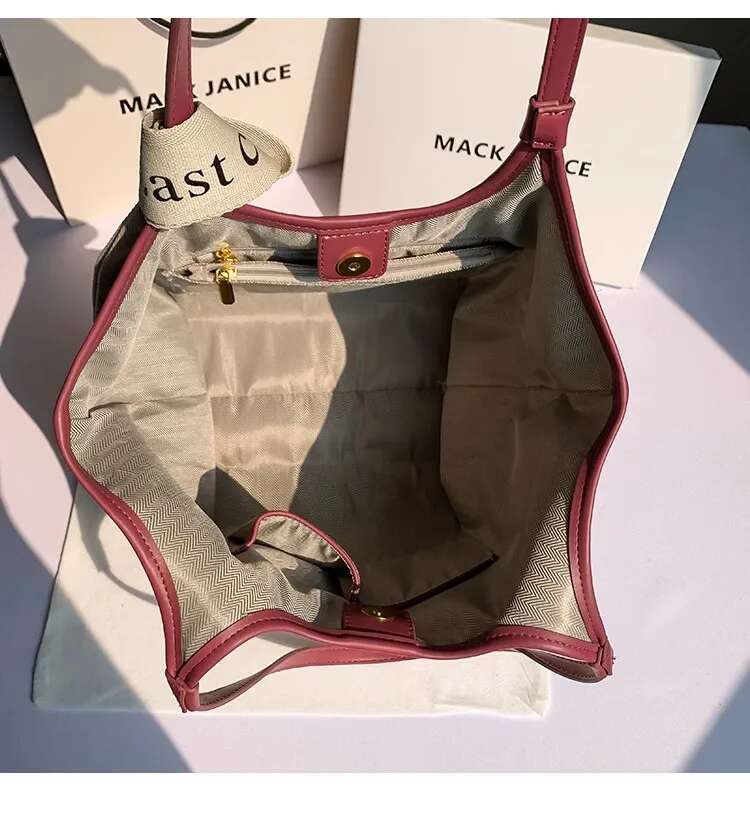 Design High Quality Large Capacity Tote Fashion Embroidery Bucket Women Handbag Shoulder Underarm Bag Lady Purse