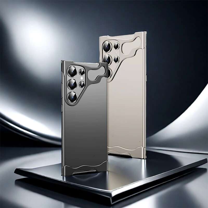 New shaped Aluminum Alloy Bumper Phone case For Samsung Plus S24 Ultra Lens film Protection Metal Shock Absorber Back Cover