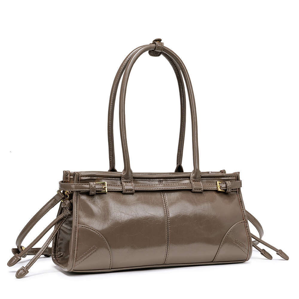 Women's 2025 New Style Commuting Casual Versatile Tote Vintage Oil Wax Leather Handbag Underarm Bag designer bag