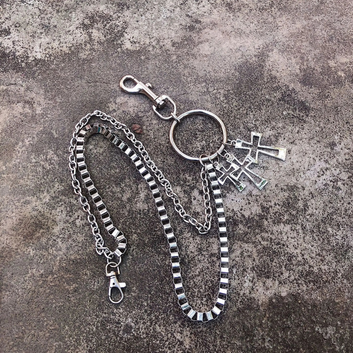 Mens Motorcyle KeyChain Jean Biker Wallet Belts Chain Skull Charm Gothic Rock Skull Pants Trousers Waist Key Mens Keyring 251103