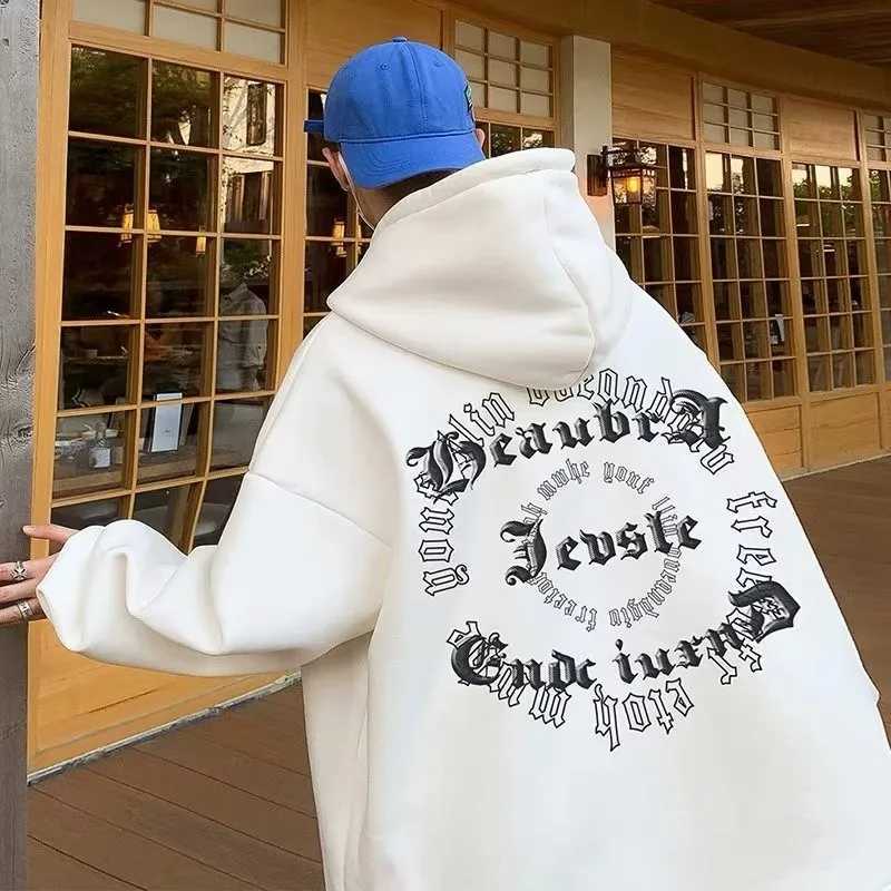 M-8XL Hoodie Mens Dalian Hoodie Loose Fashion American Classic Gothic Letter Printed Long Sleeve Double Shirt W251106