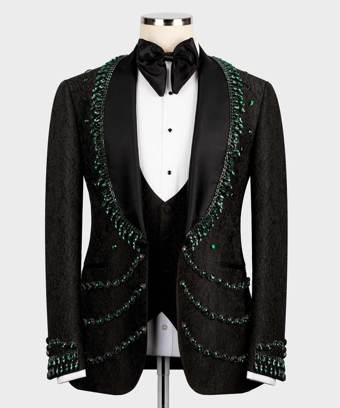 New Fashion One Piece Black Spring Summer Men Suits Set Blazer With Beaded Sequins Shawl Lapel Customized Groom Wedding Tuxedo Formal Prom Jacket