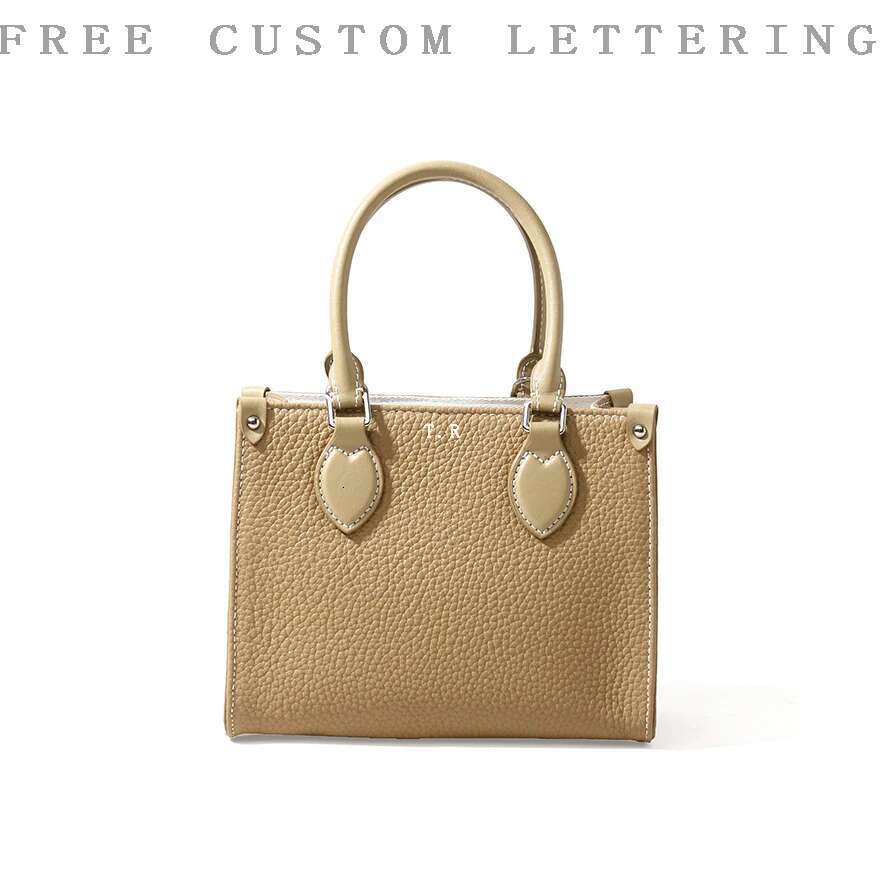 Genuine Leather 2025 New Top Layer Cowhide Free Initials Women One-Shoulder Crossbody Fashion Handheld Mini Small Square Bag