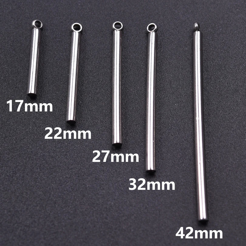 10 piecesbatch cylindrical stainless steel pendant charm DIY jewelry making accessories necklace earrings 250325