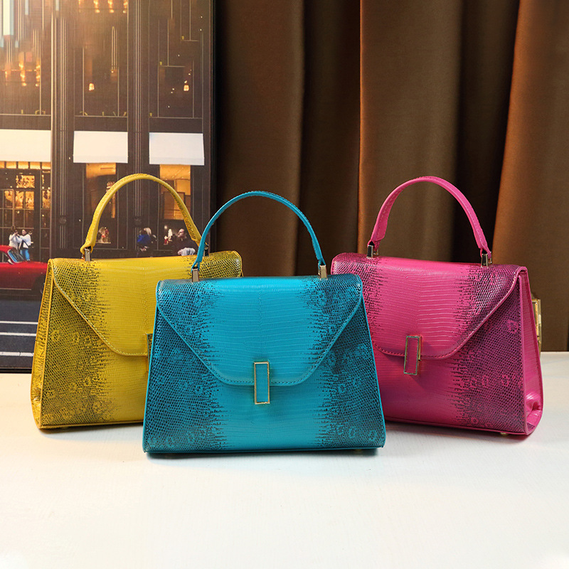 2024 New Temperament Snake Patterned Handbag Trendy Fashion Kelly Women's Crossbody Shoulder Bag