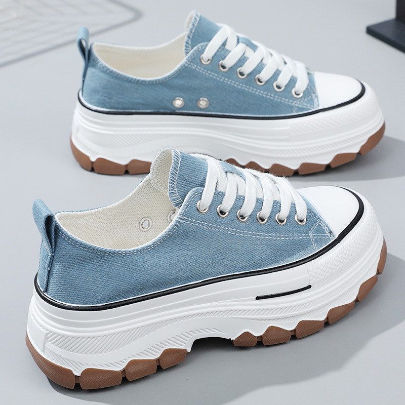 Canvas shoes women fashion classic height increasing thick soled casual shoes sports trend sports shoes daily