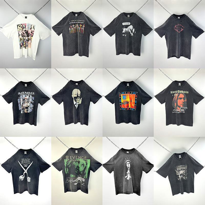 Mens T shirt T-shirt designer summer short sleeve tshirts womens y2k clothes Tee Print Loose High Street Shorts designer t shirt designer tops graphic tee mens tshirts