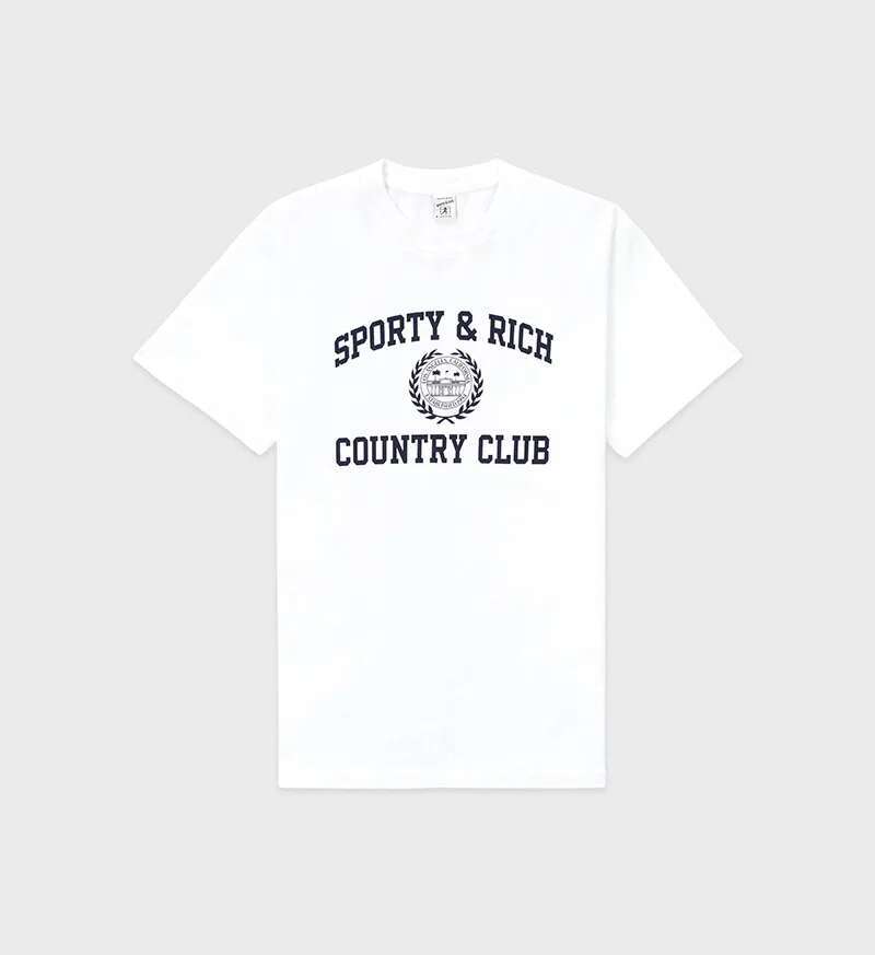 Spring And Summer New North American Niche Sporty&Rich Letter Printed Cotton Sports Women's Short Sleeved T-Shirt