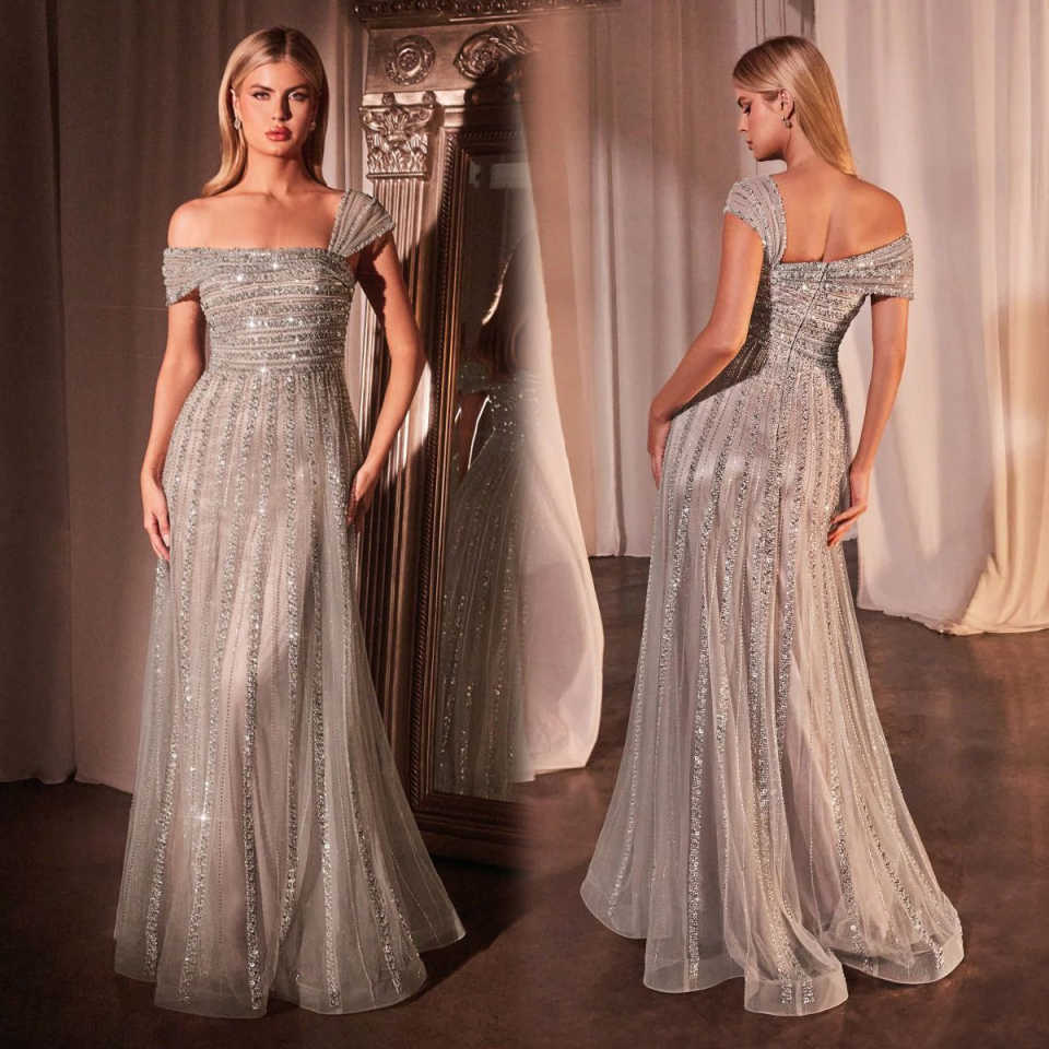 Gorgeous Prom Dresses Beads Sequins One Shoulder Floor Length Custom Made Plus Size Party Evening Dress Formal Special Occasion Vestido De Noite