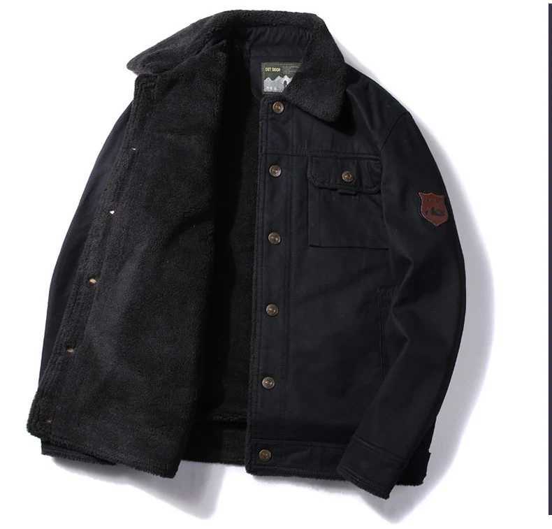 Mens Lamb Wool Jacket Military Coat Mens Autumn and Winter Thick Warm Retro Workwear Winter Coat Plus Size Mens Clothing 6XL X251106