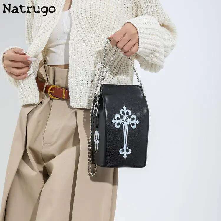 designer bag 2025 Printed Graffiti Small Square Fashion Cool Crossbody Funny Box Shoulder Bag For Girls