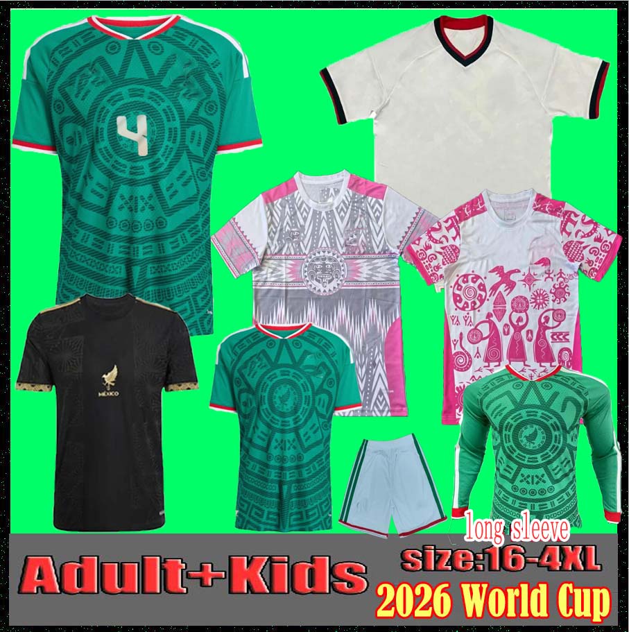 3XL 4XL 2026 Mexico home Soccer Jerseys 26-27 CHICHARITO GIMENEZ H.LOZANO AWAY Football Shirt Mexique E. ALVAREZ A.VEGA RAUL Men KidS KiT