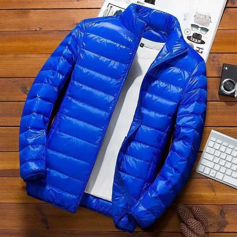Thin Lightweight Cotton-padded Cropped Jacket Mens Autumn/winter New Style Trendy Stand Collar Youth Ultra-thin Coat X251106