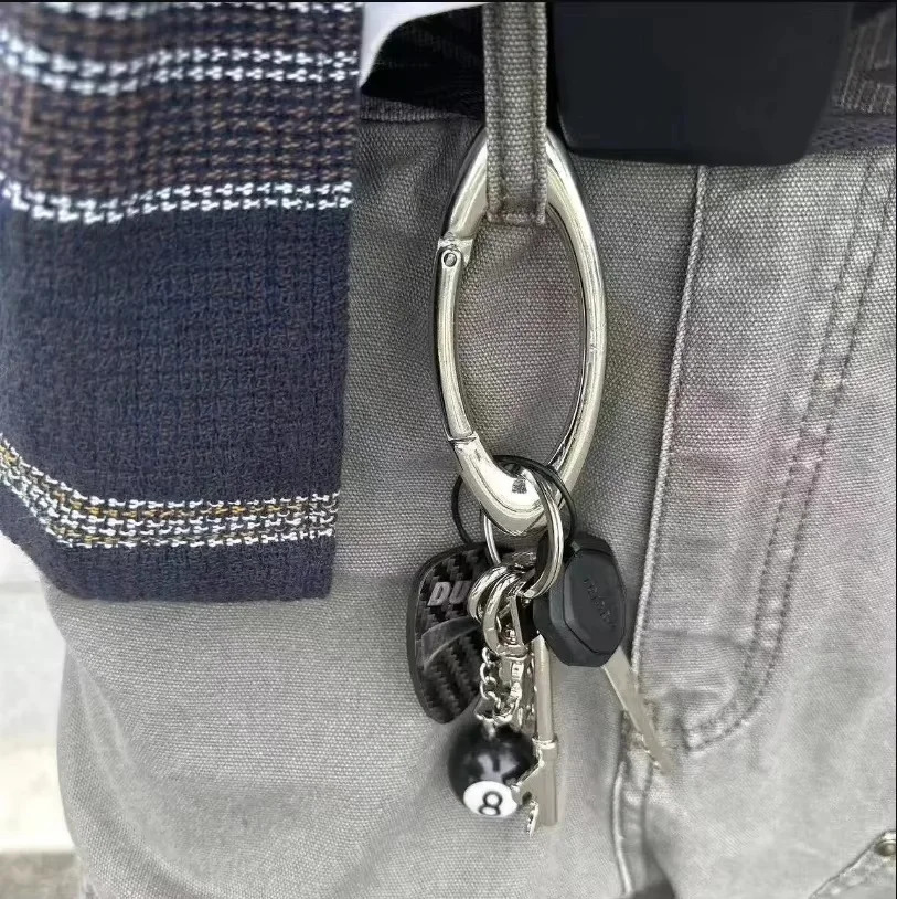 Star Essential Icon Carabiner Keychain Blackout Women Men High Quality Oval Solid Belt Buckle Unisex Couple Sliver Key Ring 251103