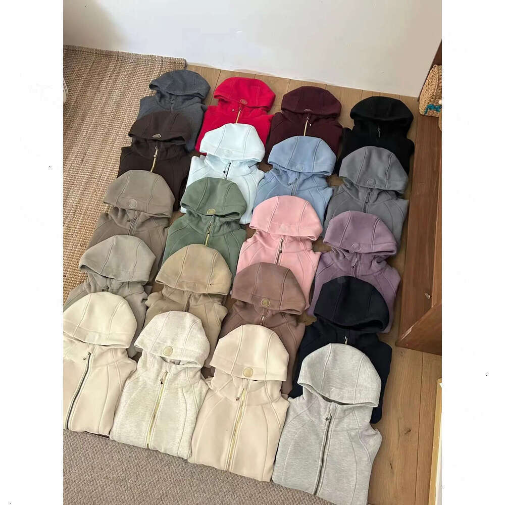yoga scuba hoodie luluity Lemoner jackets Designer set Street Letter Embroidery Sports Fiess Casual Cardigan Women's 20 Colors luluity Lemoner sweatshirt Warm one