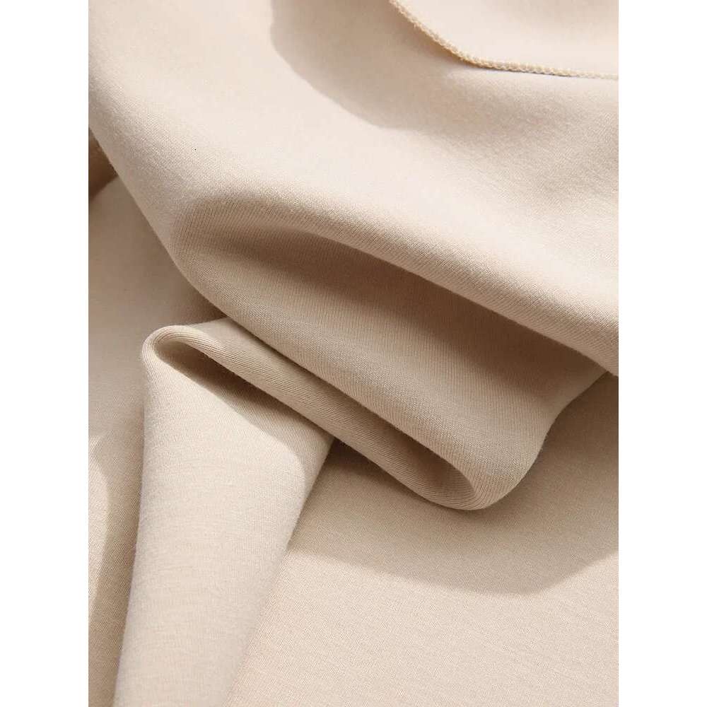 Apricot Color Soft Cotton Veet Mid Length Fall Clothes Women High Waisted Basics Skirt