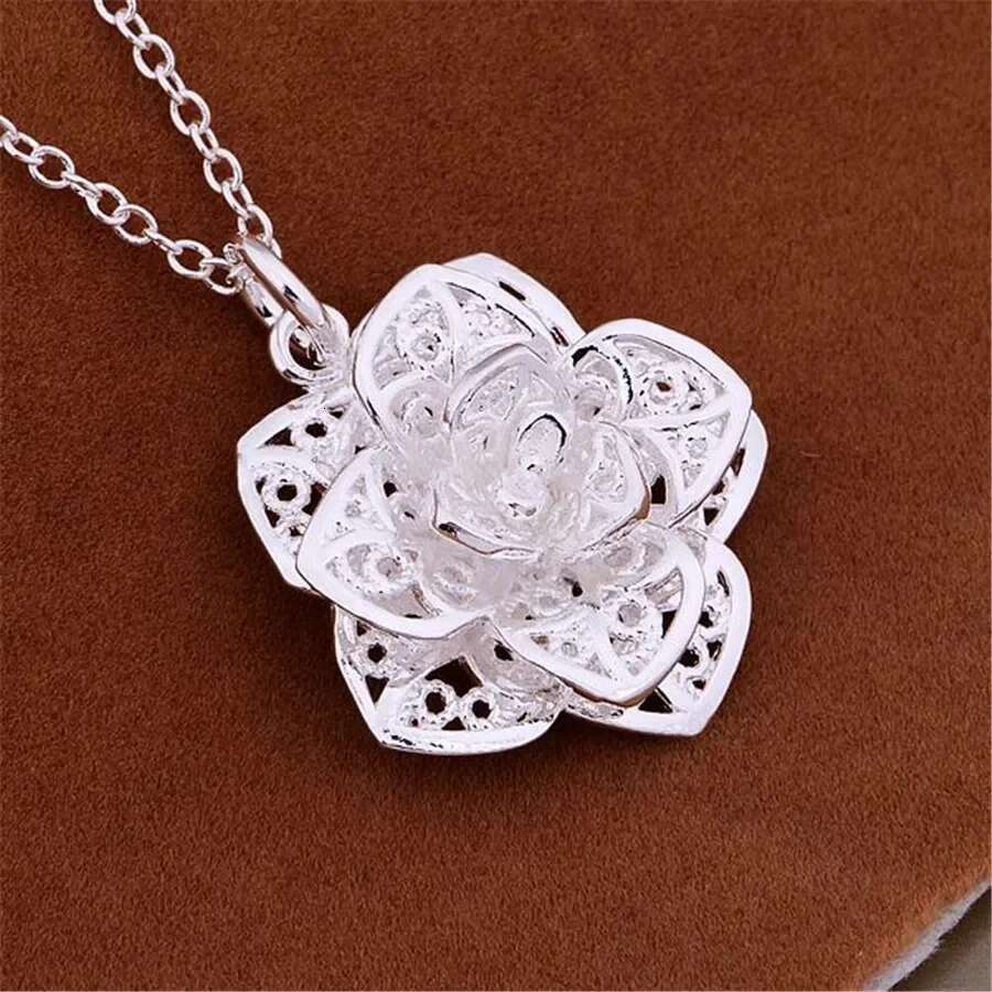 Sterg Sier charm wers Pendant Necklace For Women Fashion Party Wedding Accessories Jewelry Christmas Gifts