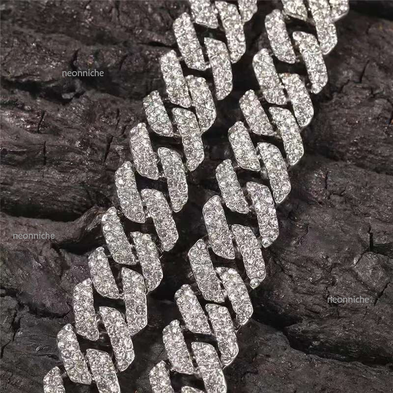 20MM Chains Best Seller Mossanshi Cuban Necklace Gold Sier Shiny Dia Hip Hop men's style accessory necklace Hot Sale