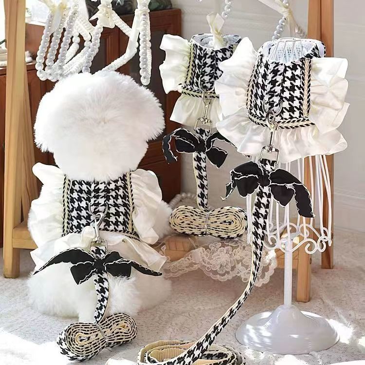 Leash Vest For Outdoor Use Small To Medium-sized Puppies' Dog Clothing Cute Dress H260130