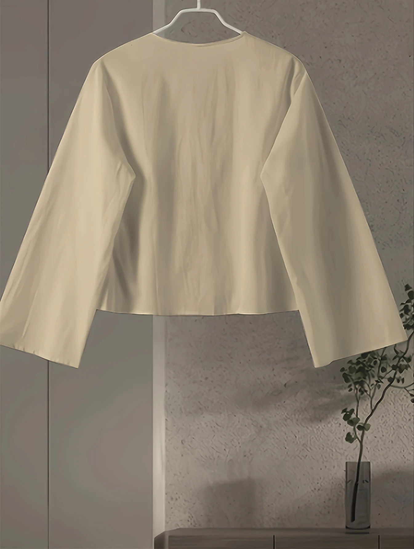 Cotton Linen Lace Up Bow Shirts Women Loose Hollow Out V Neck Long Sleeve Tops Female Spring Lady Streetwear Top 250402