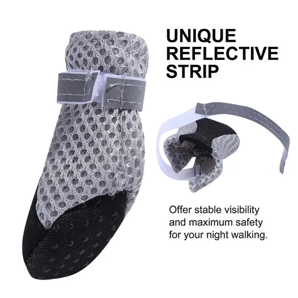 Breathable Pet Dog Shoes Outdoor Walking Net Shoes Soft Summer Pet Shoes Night Safe Non-slip Reusable Boots For Small Mediu F3D2 250402