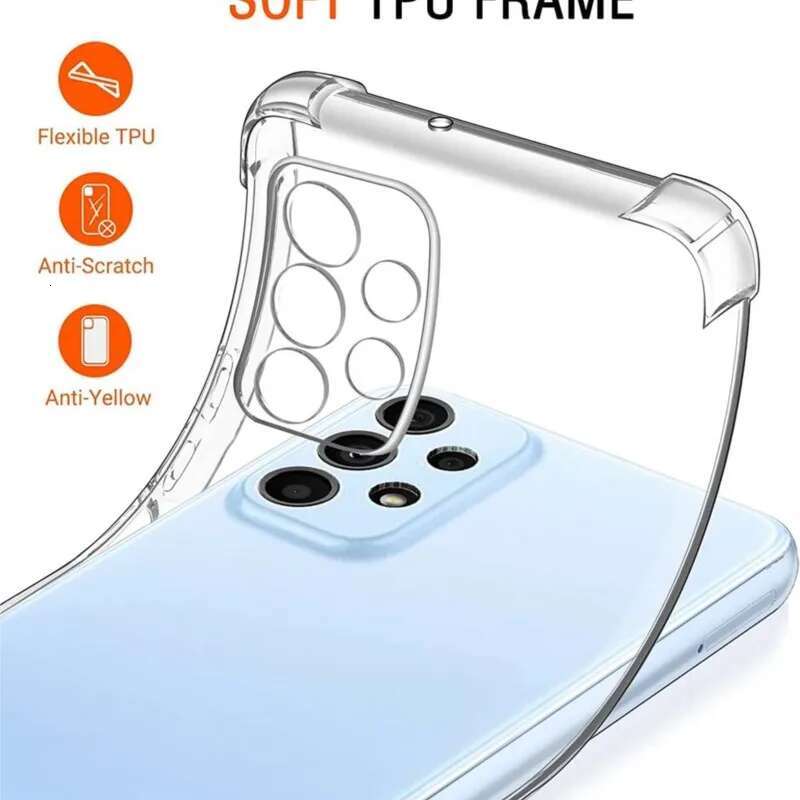 1.5MM Thick Air-Bag Clear Case for Samsung Galaxy A52 A72 A13 A23 A33 A53 A73 A04 A04S A14 A24 A34 A54 A22 A32 5G Cover Fundas