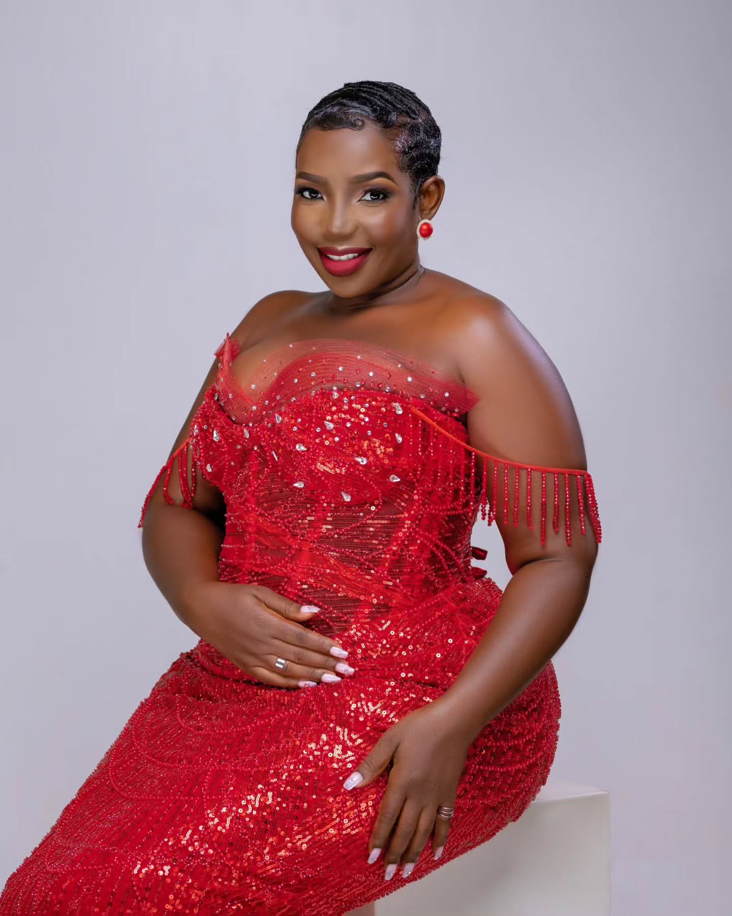 Red Mermaid Prom Dresses 2026 Crystals Tassels Sequined Sweetheart Evening Formal Party Second Birthday Engagement Gowns Plus Size Dress For Special O