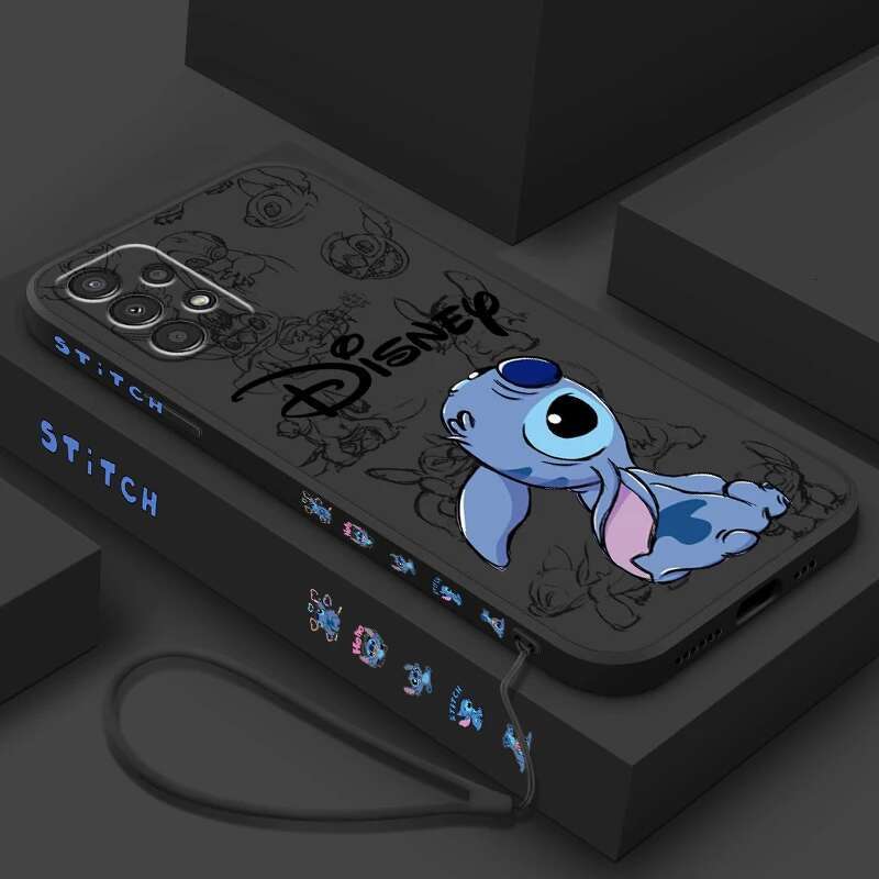 Lilo & For Samsung A72 A54 A53 A52 A42 A34 A32 A25 A24 A23 A22 A15 A14 A13 A12 Liquid Left Rope Phone Case