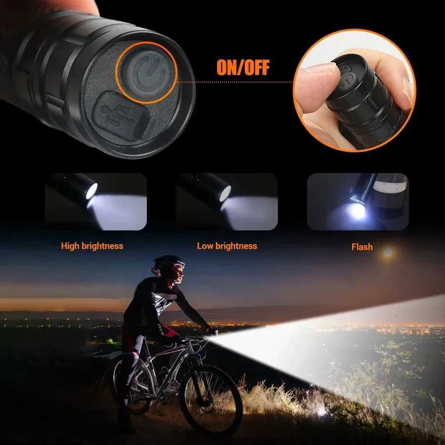 LED Flashlight Rechargeable 1000LM Ultra Bright Light With Clip Outdoor Waterproof Lamp Portable Camping Riding Gift LanternW251106