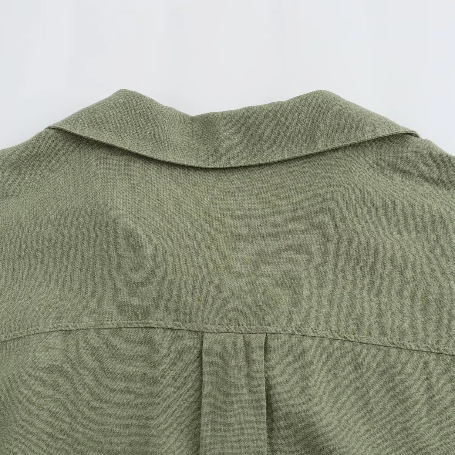 Europe and the United States wind solid colour loose womens linen shirt long-sleeved button up chic blouse womens fashion 250402