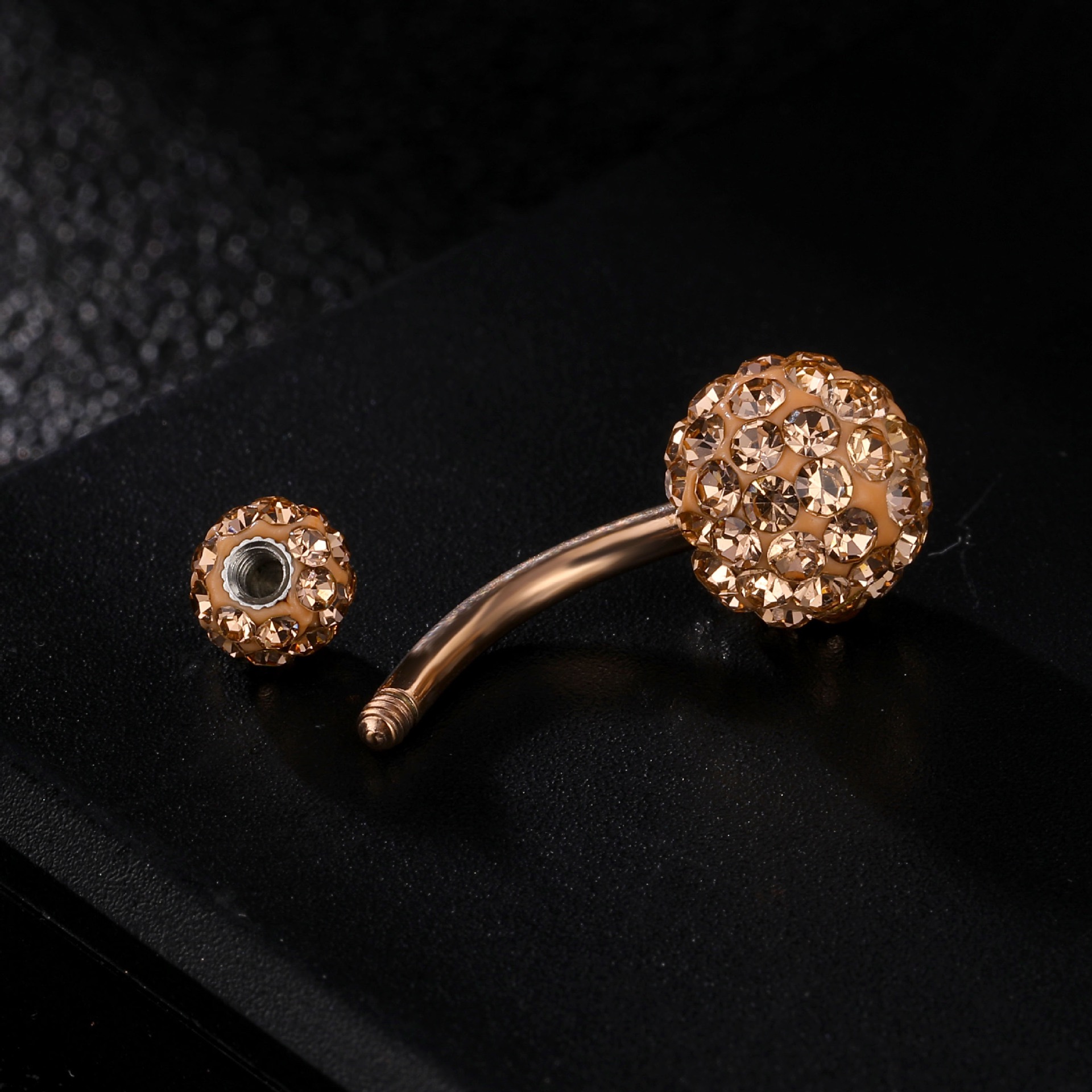 Sexy Stainless Steel Belly Button Ring for Women with Colorful Rhinestones Piercing Jewelry