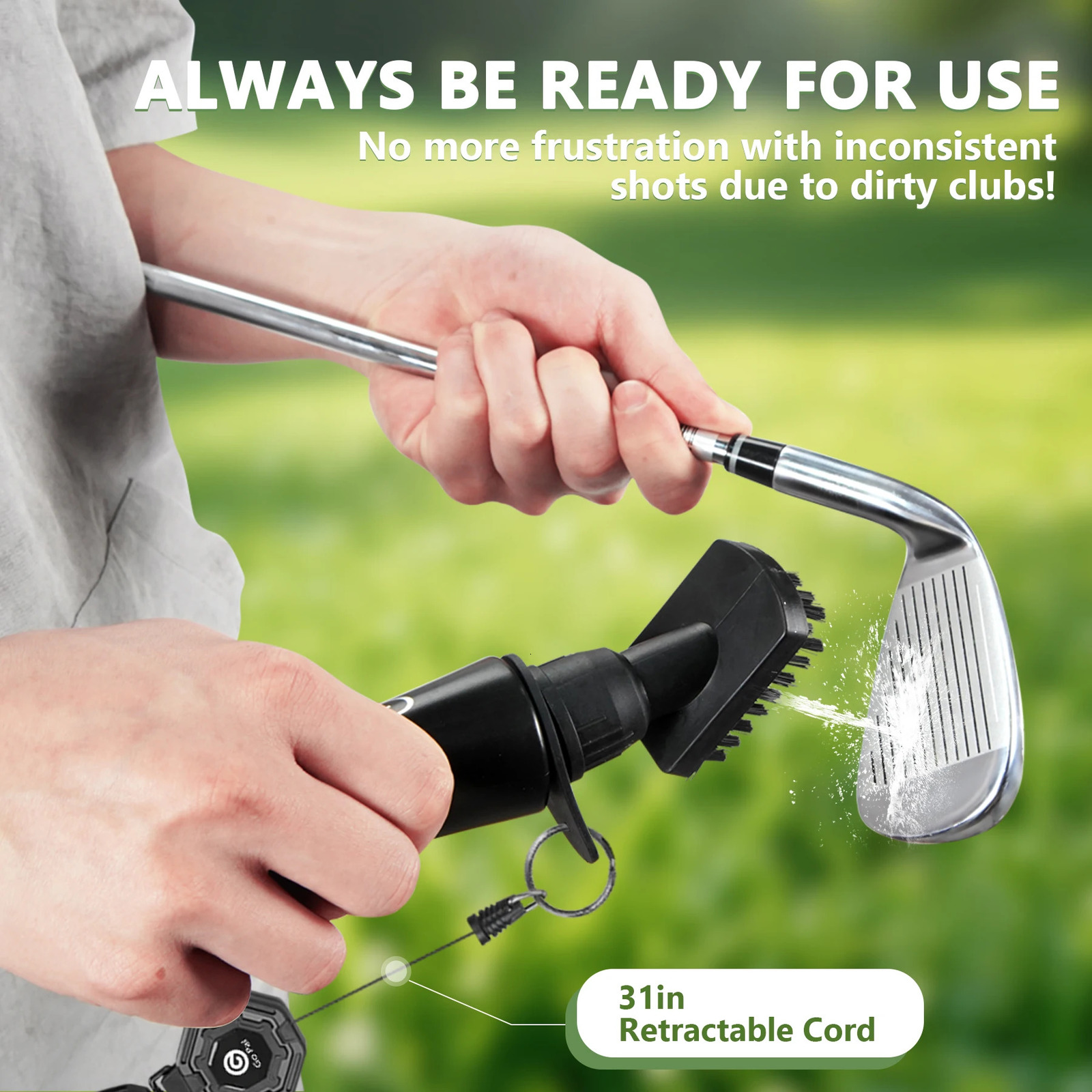 Golf Clean Brush Portable Club Groove With Push Type Water Bottle Clubs Cleaning Accessories 251106