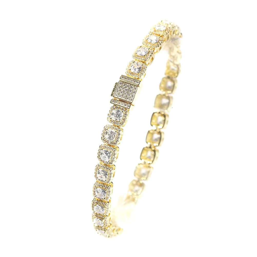 7MM Hip Hop 925 Sterling Silver VVS D Color Moissanite Diamond Jewelry Cluster Iced Out Tennis Chain Bracelet Necklace For Men