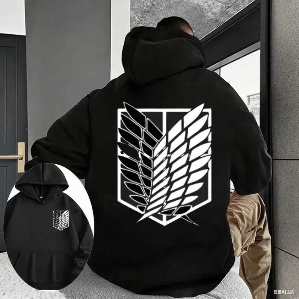 Wearing Titan Hooded Sweatshirt Shingkino Kyojin Clothing Sweater 2025 Mens Winter Cotton Hooded Sweatshirt Top W251106