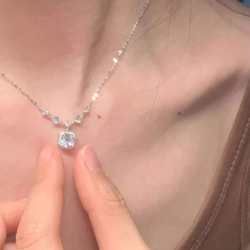 S Sterg Sier Zircon Pendants Necklaces For Girl CZ Fine Jewelry Female Wedding Gift Free Shipping Wholesale