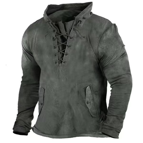 Mens Spring and Autumn New 3D Digital Printed Military Hoodie Pullover for Men