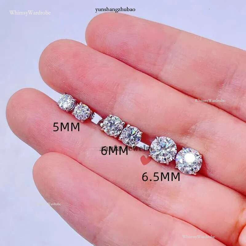 Affordable Price Screw Back VVS Moissanite Hip Hop S Sier 10K 14K Gold Dia Round Solitaire Stud Earrings