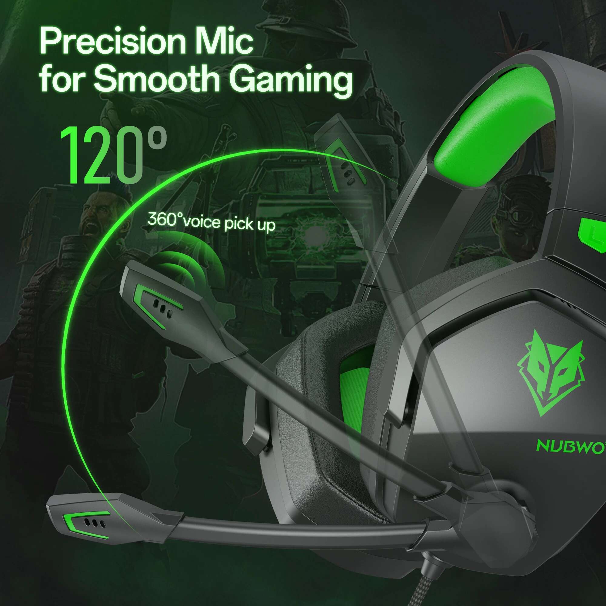 NUBWO N16 Headset - Noise Canceg Mic, Stereo Sound, and Comfortable Design Gaming Headphones for PS5, PS4, Xbox One