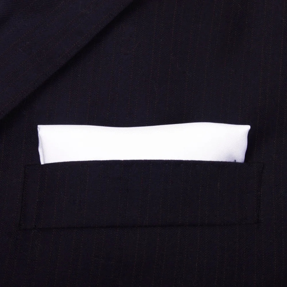 100% Natural Silk Handmade Classical White Pocket Handkerchief Pocket Square Hanky With Giftbox 250403