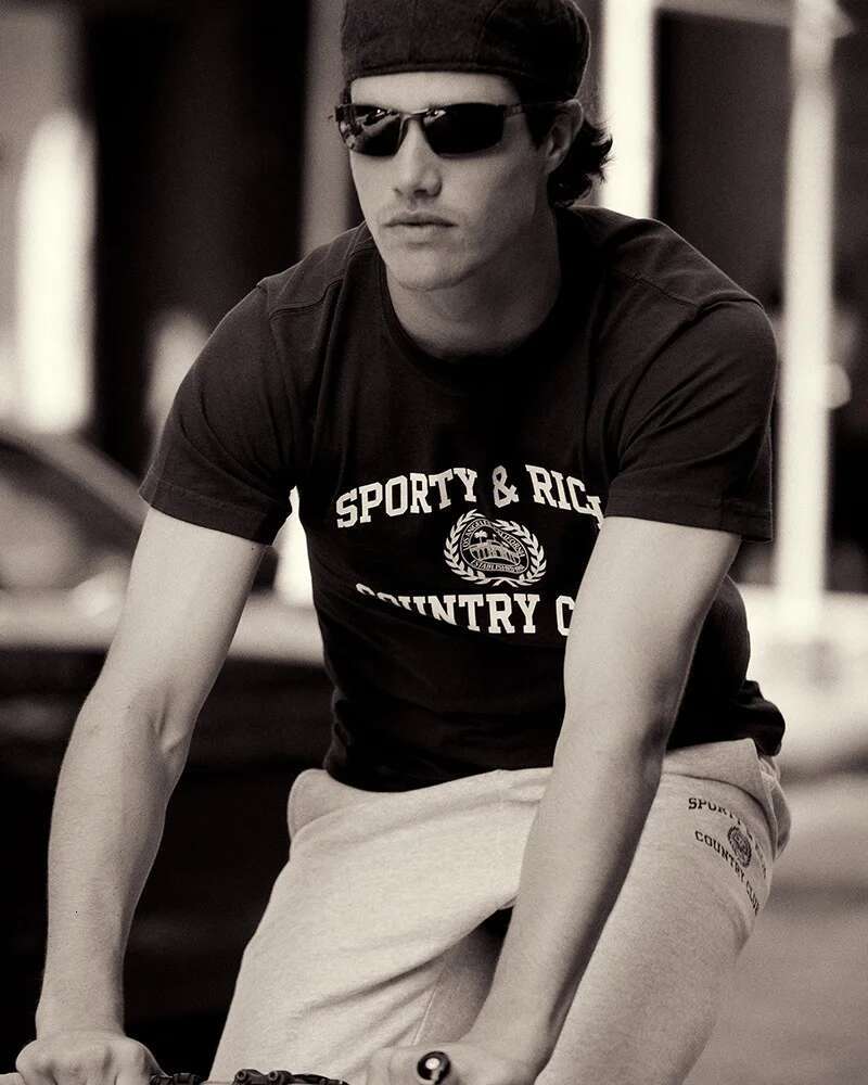 Spring And Summer New North American Niche Sporty&Rich Letter Printed Cotton Sports Women's Short Sleeved T-Shirt